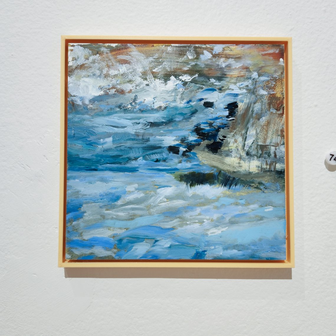 Kristin Golden "Cape Elizabeth Clouds, Waves and Rocks," 2022. Oil paint, 6 ½ in. x 6 ½ in. Part of the "2023 Bachelor of Fine Arts and Bachelor of Arts Exhibition," University of Southern Maine Art Gallery.