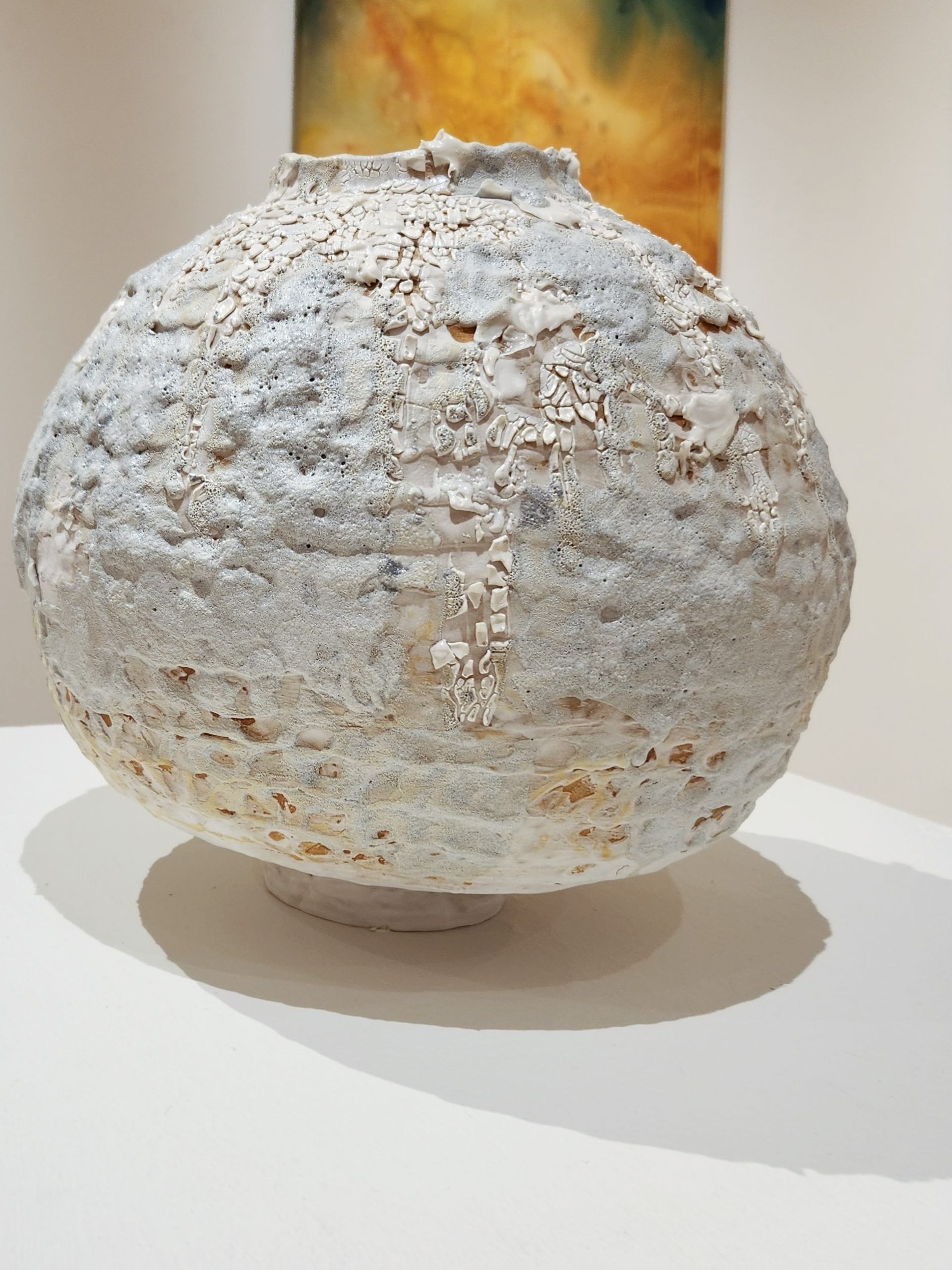 Krystal Yavicoli, "Deep Freeze," 2023. Ceramic and glaze, 11 ½ x 12 x 12 in.