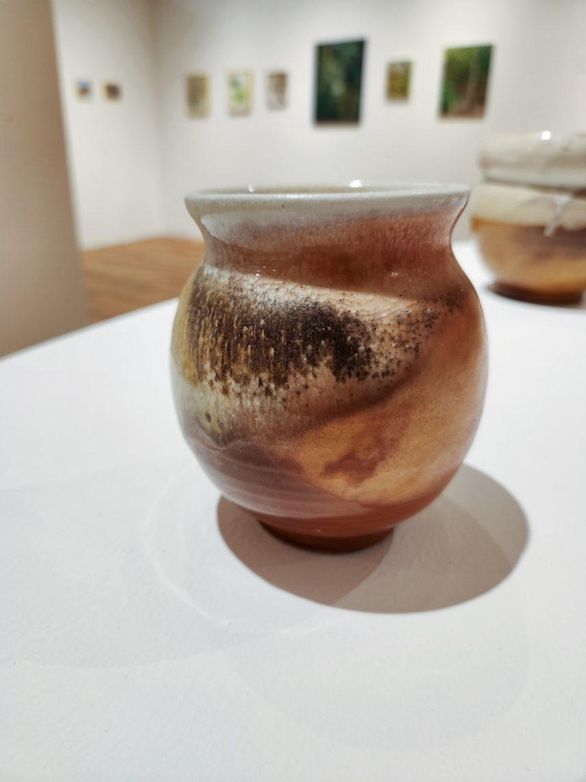 Annika Soderberg "Harmonia" 2022. Stoneware, 4in. long x 4in. wide x 4 1/2in deep. Part of the "2023 Bachelor of Fine Arts and Bachelor of Arts Exhibition," University of Southern Maine Art Gallery.