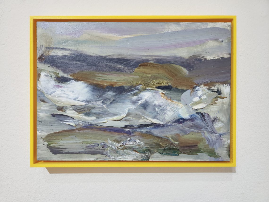 Kristin Golden "Higgins Beach Étude," 2022. Oil paint, 5 ½ x 7 ½. Part of the "2023 Bachelor of Fine Arts and Bachelor of Arts Exhibition," University of Southern Maine Art Gallery.