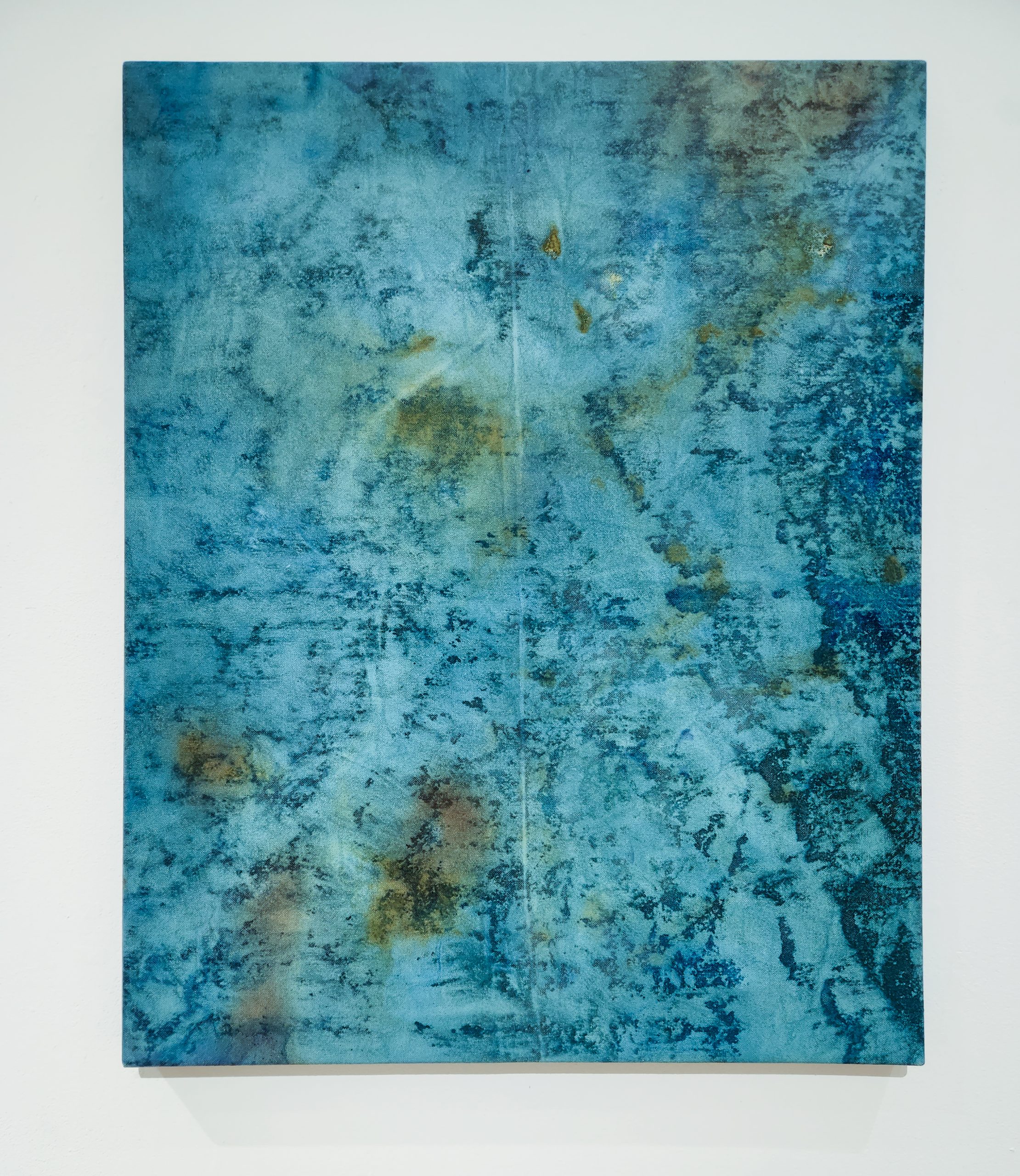 Krystal Yavicoli, "Ocean Floor," 2023. Ink and snow on canvas, 24 x 30 in.