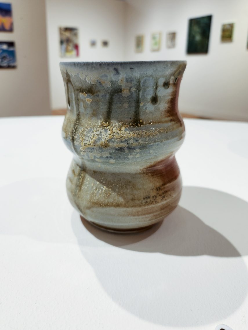 Annika Soderberg "Oceanus" 2022. Stoneware, 4in. long x 4in. wide x 5in high. Part of the "2023 Bachelor of Fine Arts and Bachelor of Arts Exhibition," University of Southern Maine Art Gallery.