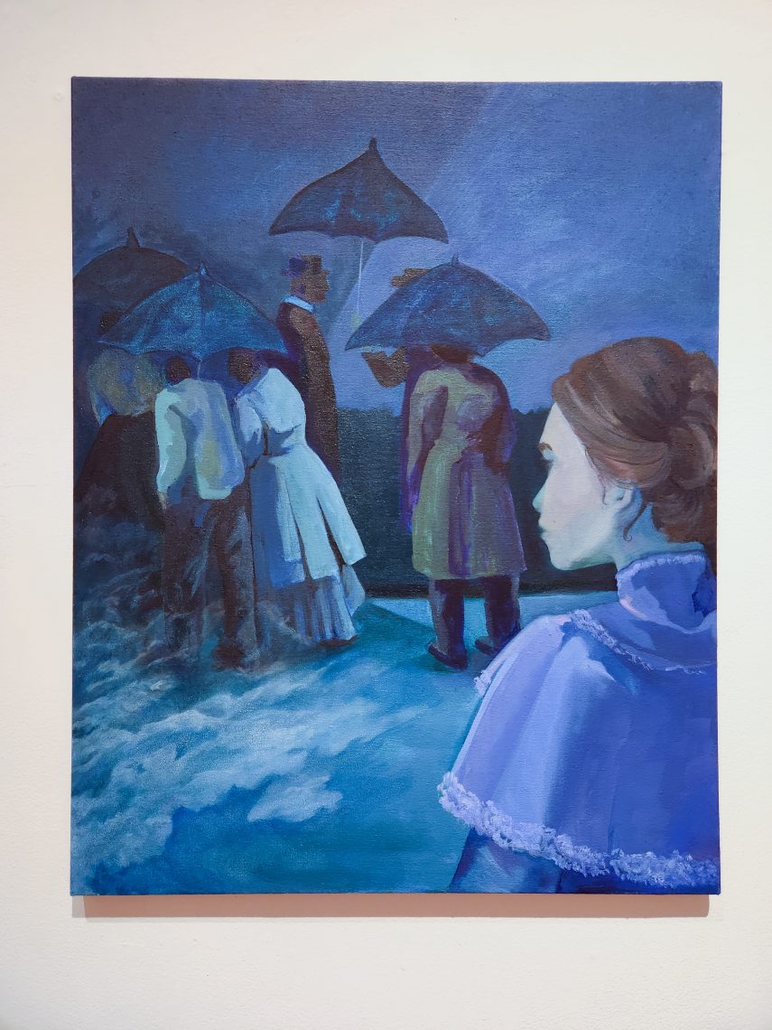 Anna Bruner "You’ve got to love life to have life," 2023. Oil on canvas 24 x 30 in. Part of the "2023 Bachelor of Fine Arts and Bachelor of Arts Exhibition," University of Southern Maine Art Gallery.