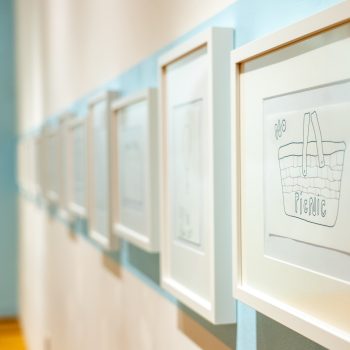 Libby Paloma, "Ingredients" (detail), 2023. Installation: 13 framed drawings; dimensions variable. Photo: Jack Stolz.