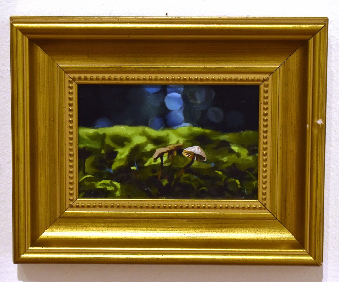 Claire Richardson, Untitled #13, 2024, Oil on Board, 9 in frame, 7 1/2 in framed, 3/4 in