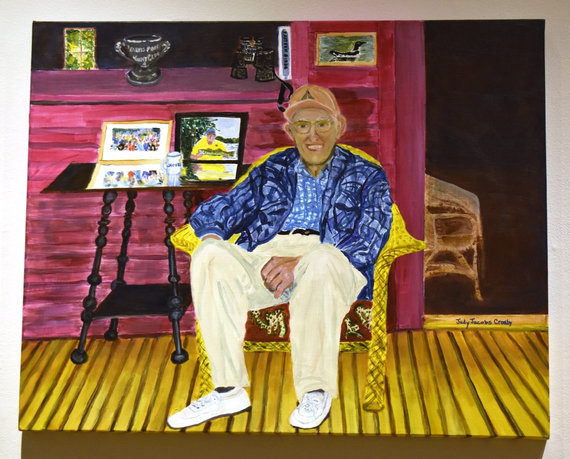 Judy Crosby, Sitting on the Sun Porch, 2023, Acrylic on Canvas, 24 in. x 30 in.