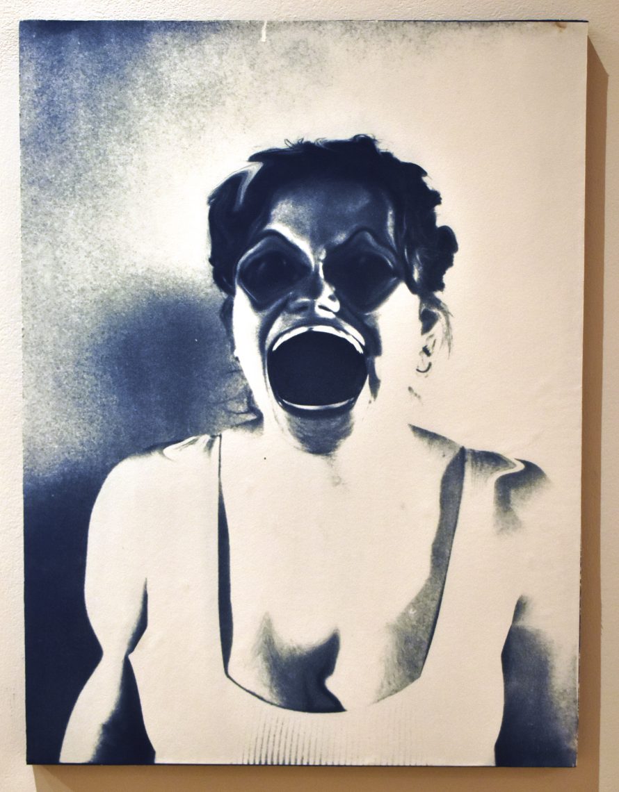 Laura Chavoustie, Untitled #2, 2024, Cyanotype on Wood Panel, 18 x 24 in.