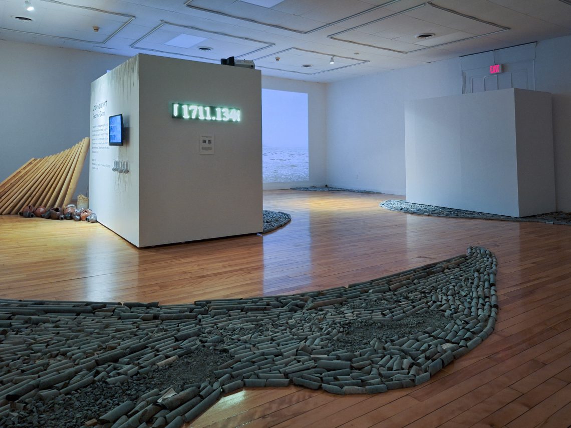 Stephanie Garon, "under/current," 2024. Installation view, "under/current" exhibition, University of Southern Maine Art Gallery, 2024. Photo: John Harlow.