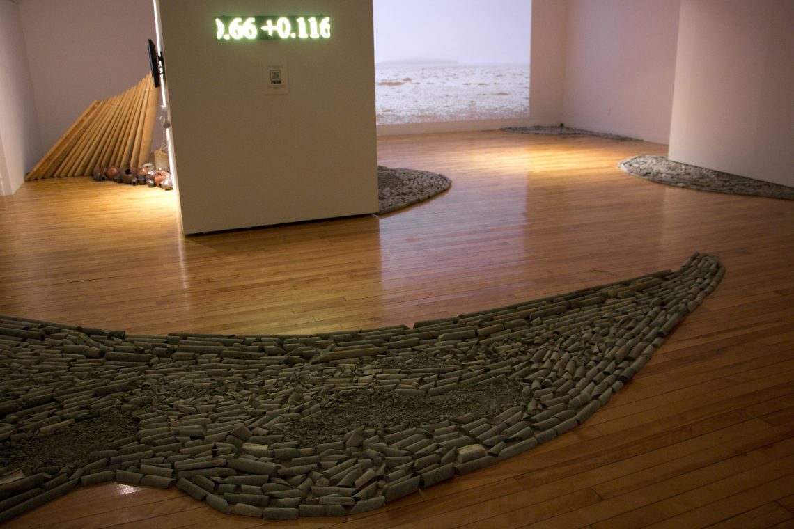 Stephanie Garon, "under/current," 2024. Installation view, "under/current" exhibition, University of Southern Maine Art Gallery, 2024. Photo: John Harlow.