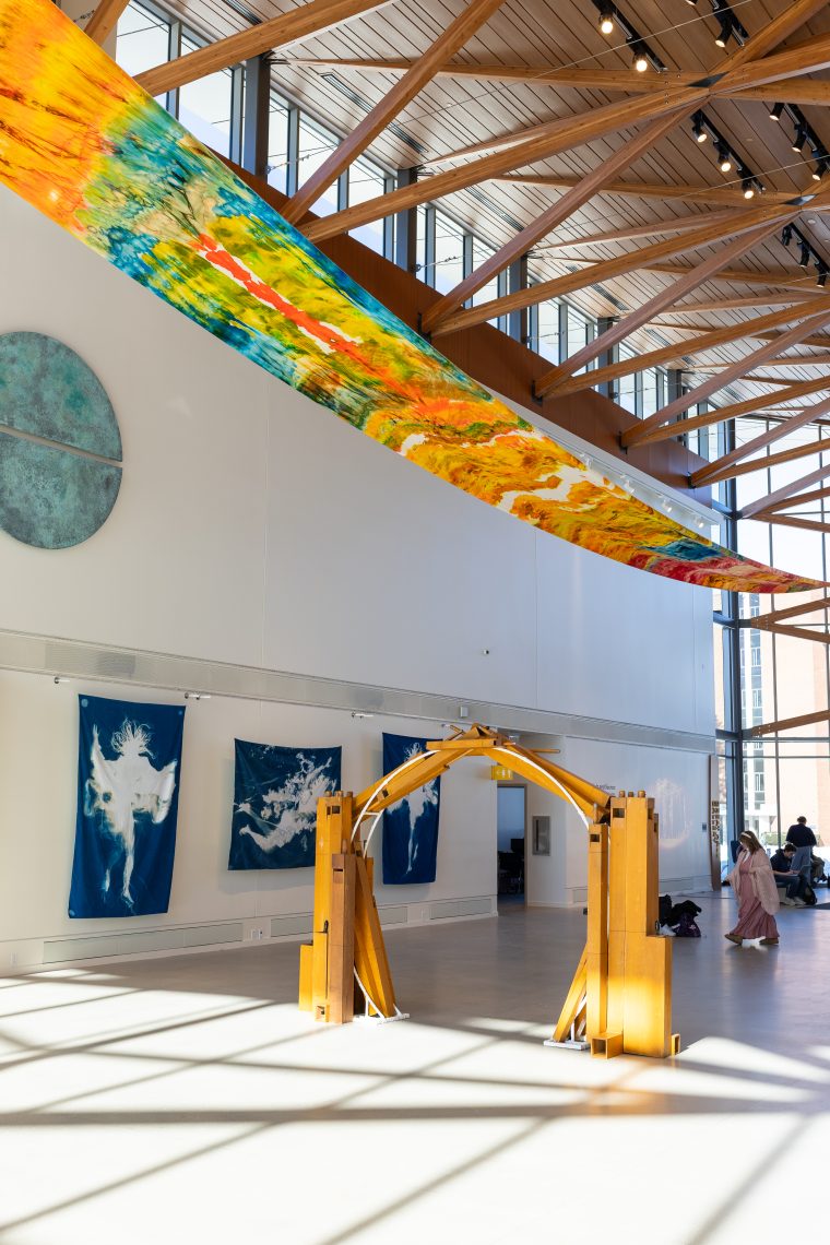 Installation view, "Of Sibyls and Source: Ranges and Ruptures," 2026. Crewe Center for the Arts at the University of Southern Maine. Photo: Marion Earley.