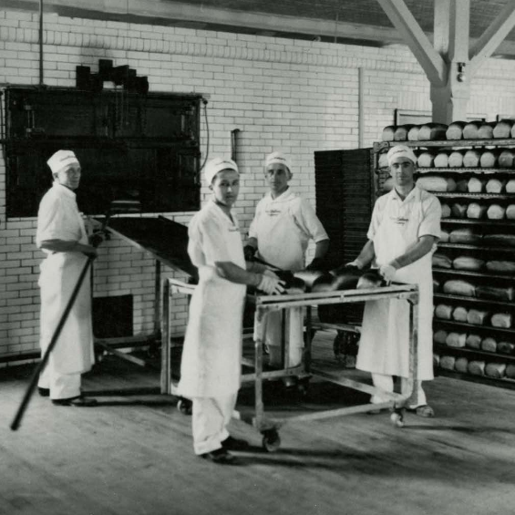 Photographic print of Maine Baking Company in Auburn, Maine, c. 1930.