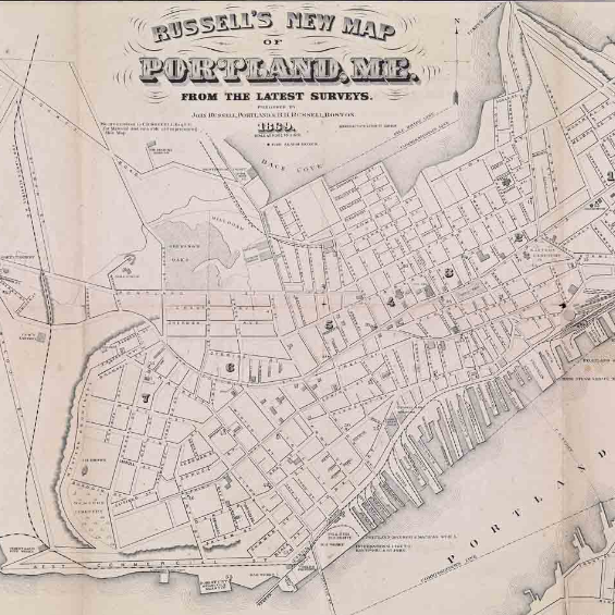 Russell's New Map of Portland, Me. From the Latest Surveys. 1869