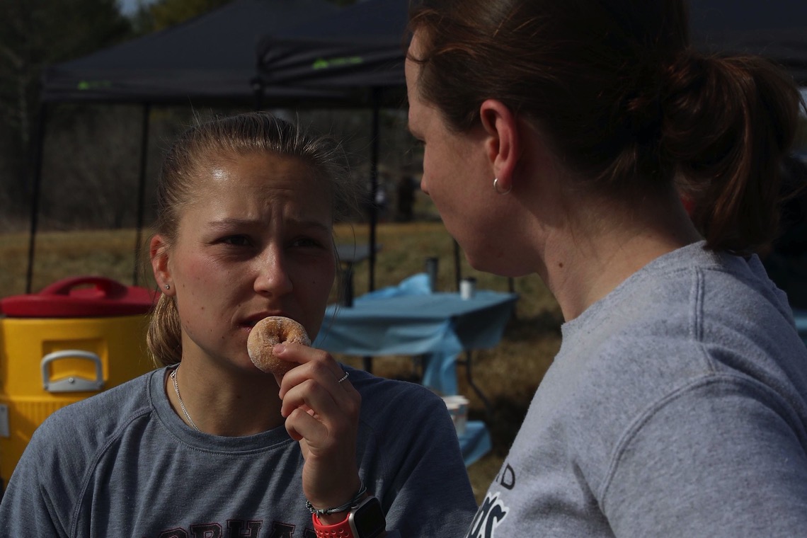 For many Donut Dash entrants, eating 15 mini donuts was a tougher task than running the five-mile course.