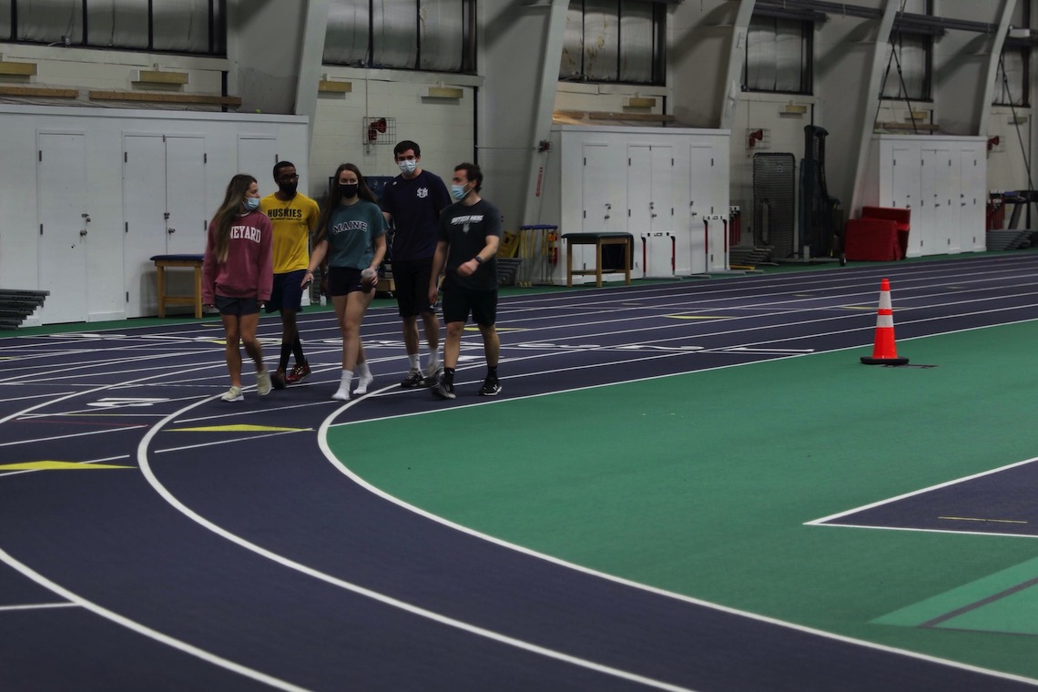 The track at Costello Fitness Complex was open for Destress Fest to let students walk off their pent-up energy.