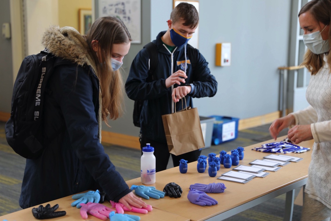 Occupational Therapy contributed to Destress Fest by letting students make their own "hand to hold" stress squeezer.