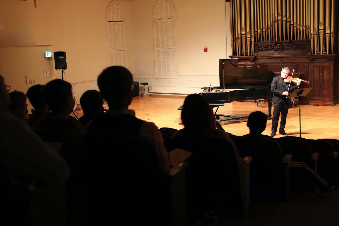 Dr. Robert Lehmann honored his Mexican heritage with two pieces at a concert to celebrate Hispanic Heritage Month.