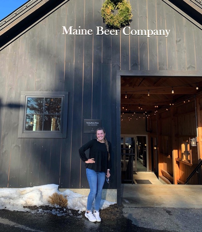 Emma Nassif supplements her Biology studies as a job shadow at Maine Beer Company.