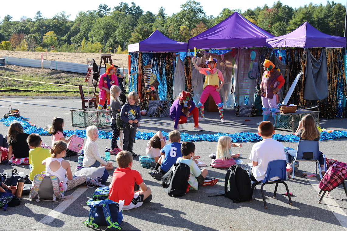 Theatre students staged the Marvelous Meep Island Adventure in the parking lot of the Gorham Arts Alliance.