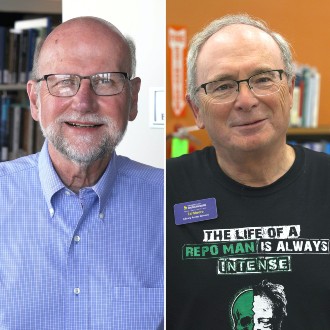 Library system veterans David Nutty and Ed Moore retired within weeks of each other.