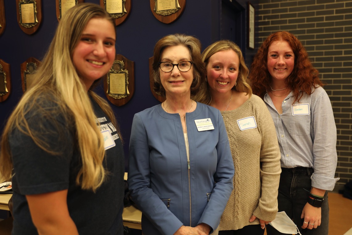 Beverly Worthington hears from some of the students who benefit from the Worthington Scholarship.