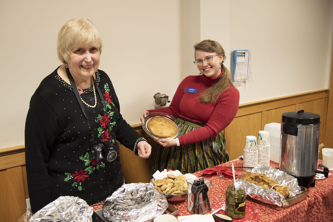Tourtières were the snack of choice at the French language sing along of Christmas carols, hosted by the Franco-American Collection.
