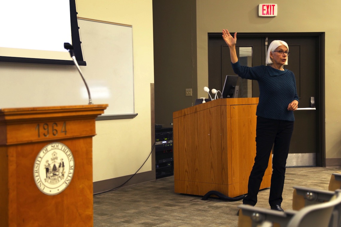 Alison Jones Webb engages with her audience in a discussion about her book, "Recovery Allies."