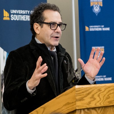Tony Shalhoub announces his role as honorary chair of the USM Center for the Arts campaign.