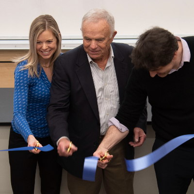 College of Science, Technology, and Health Dean Jeremy Qualls and members of the Boyne family cut the ribbon for the ceremonial opening of the Nursing Simulation Center.