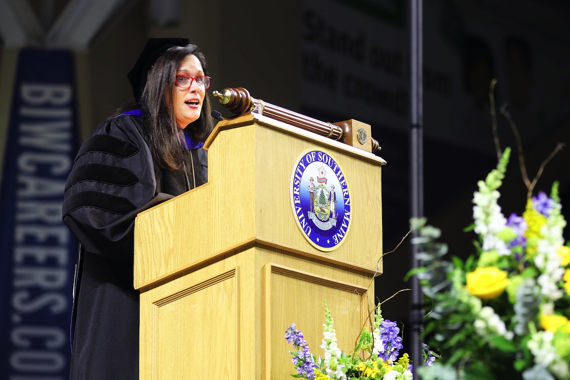 President Jacqueline Edmondson commends students for their perseverance to reach the 2023 Commencement after years of taking classes through the COVID-19 pandemic.