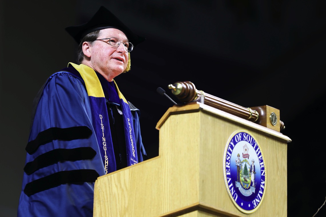 Dr. Shelton Waldrep hails education as a bulwark against autocracy in his remarks at the 2023 Commencement.