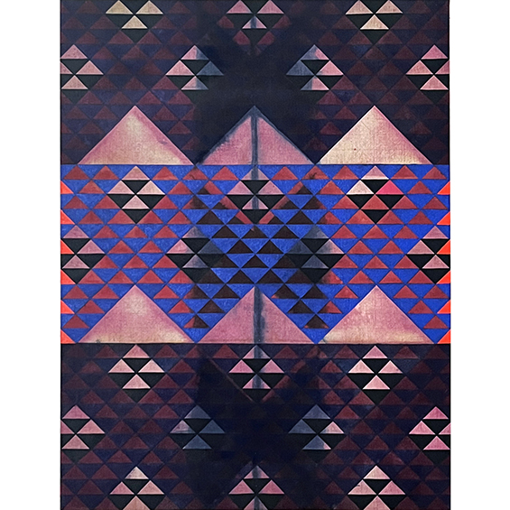 Hannah Barnes, "Hum", Oil and Graphite on Hand-Dyed Linen, 26" X 34"