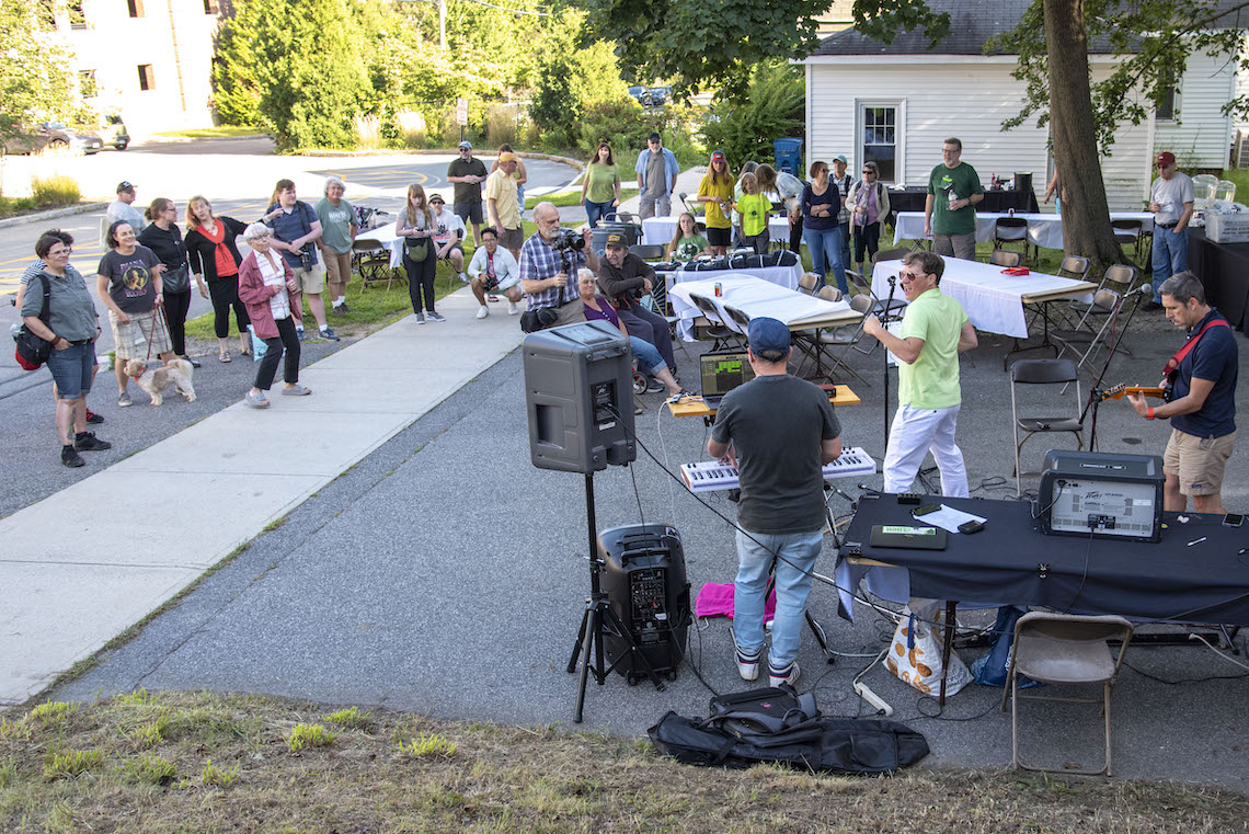 Guests to WMPG's 50th anniversary party were treated to a picnic buffet and live music.