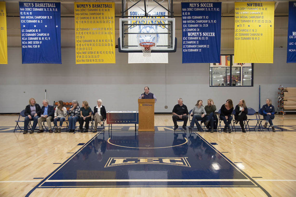 The ceremony to induct the 1987-88 women's basketball team into the Little East Conference Hall of Fame took place immediately after a winning effort by the current team.