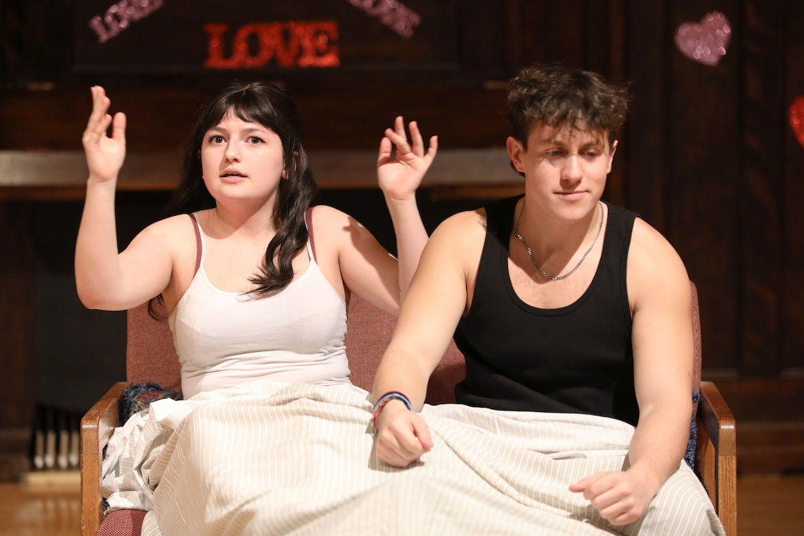 Taylor Ciotti bemoans a not-so-satisfying romantic encounter in a scene from "I Love You, You're Perfect, Now Change."