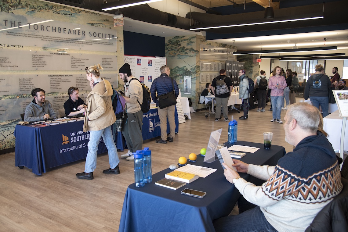 Some of the campus offices that staffed tables at the Banned Book Fair included Intercultural Student Affairs, USM Libraries, and the Recovery Oriented Campus Center.