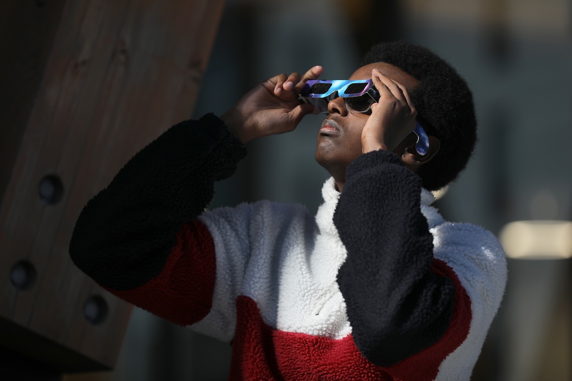 Safety glasses were essential equipment in order to protect viewers' eyes while looking directly at the eclipse on April 8.