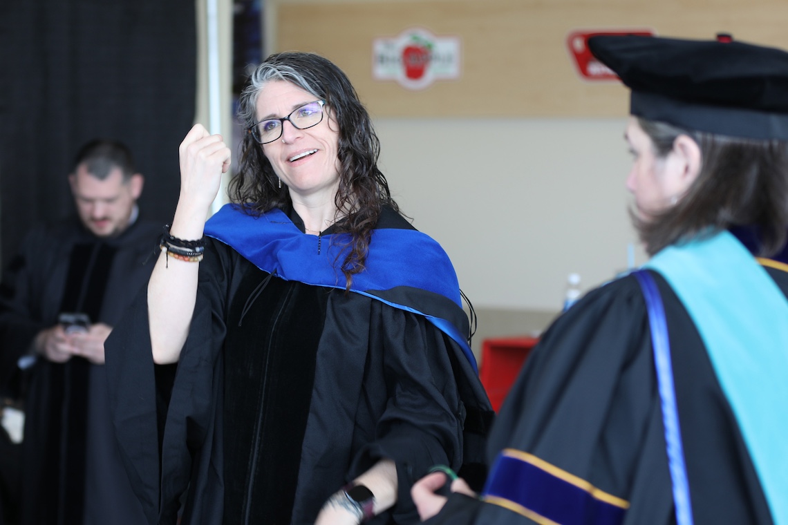 Faculty suits up for the 2024 Commencement ceremony.