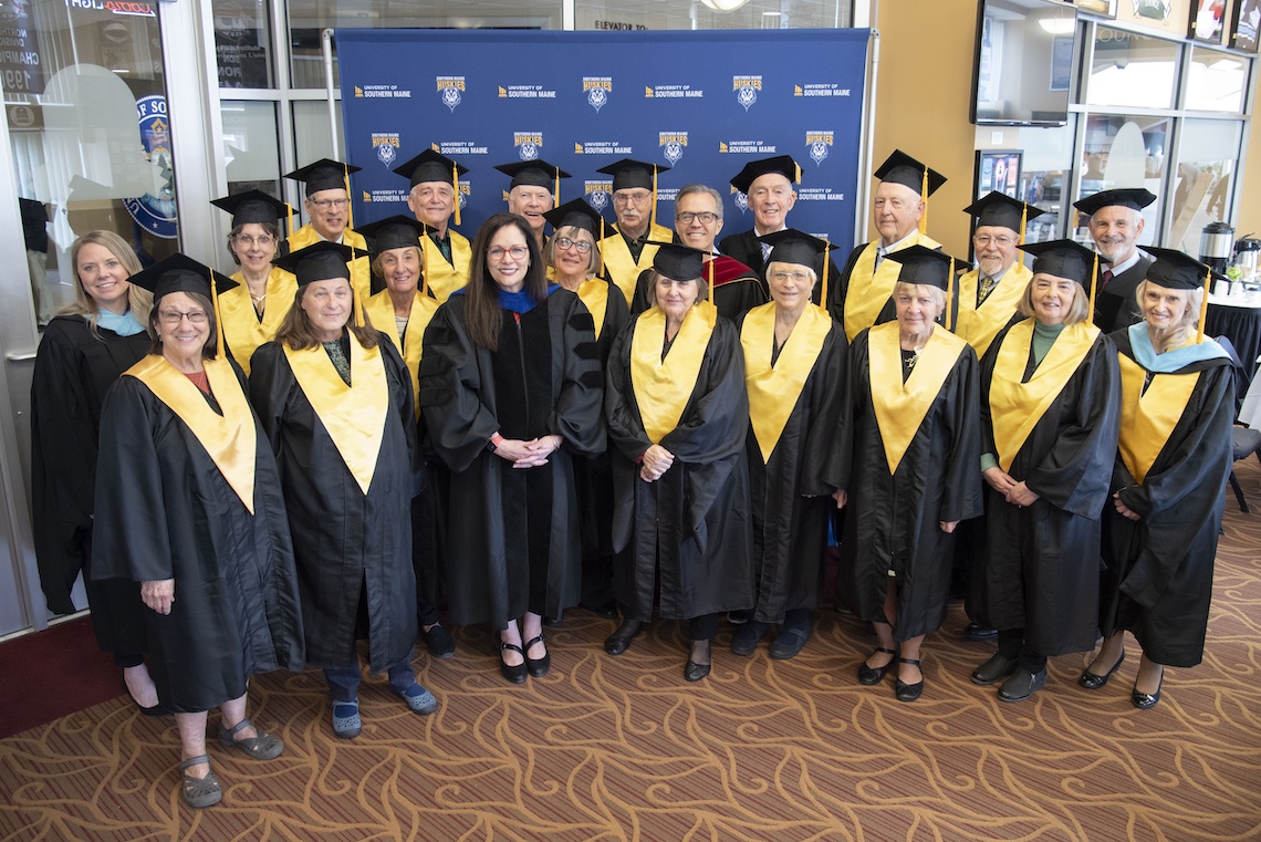 The Golden Graduates pose for a group photo at the 2024 Commencement ceremony.