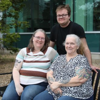 Three generations of students from the same family -- Tanner Meserve, Melissa Meserve, and Brenda Plummer -- will graduate together at the 2024 Commencement.