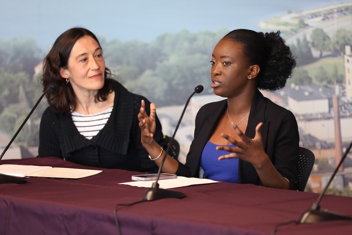 Joelle Mikobi was a panelists at the Living and Learning in Maine workshop which explored the experiences of immigrants in Maine.