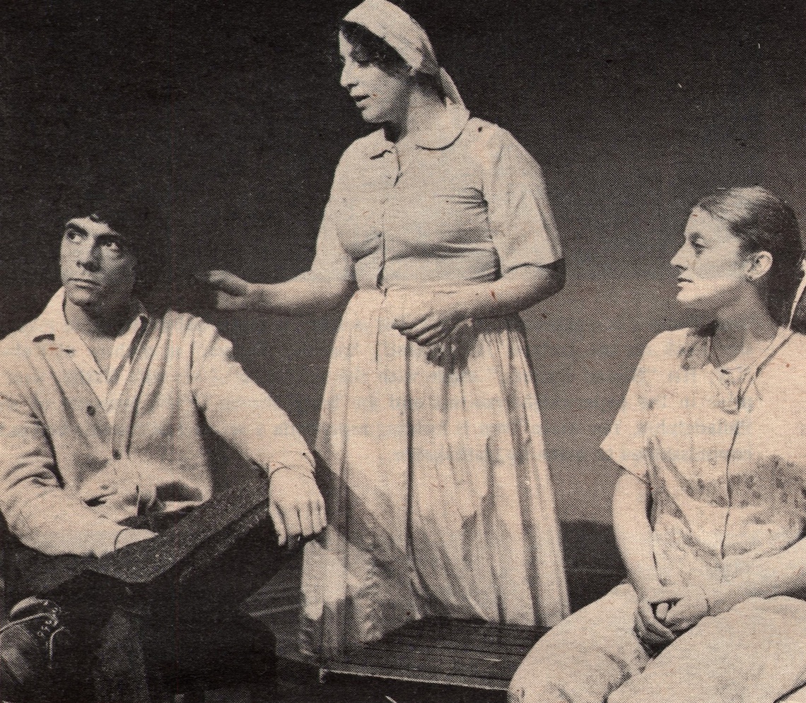 A scene from the Theatre Department's spring 1980 production of "The Glass Menagerie" with William Duffy, Dian Ewing and Colleen Lazette.