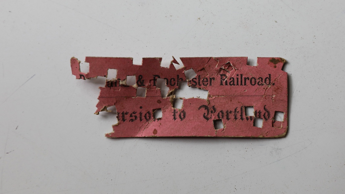 A train ticket for the Portland and Rochester Railroad was found in the walls of the Academy Building during a renovation project that ran from 2022 to 2024.