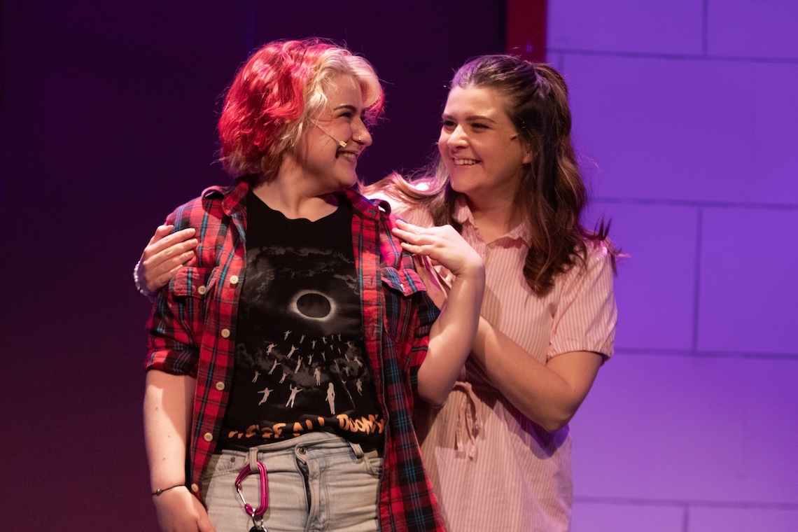 Kaelan Gildart (left) plays Emma in Lyric Music Theater's production of "The Prom." (Photo by Rich Obrey)