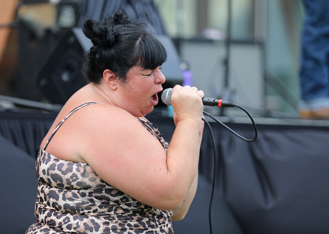 The lead singer of Euphemia cuts loose with her powerful vocals at the McGoldROCKS concert.