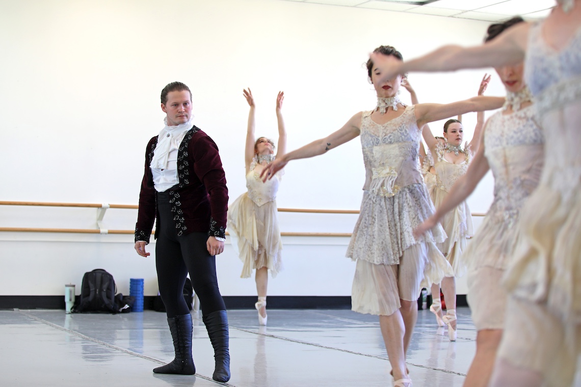 Eugene Mesheryakov assumes an aura of command to play the lead role in Portland Ballet's production of "Dracula."