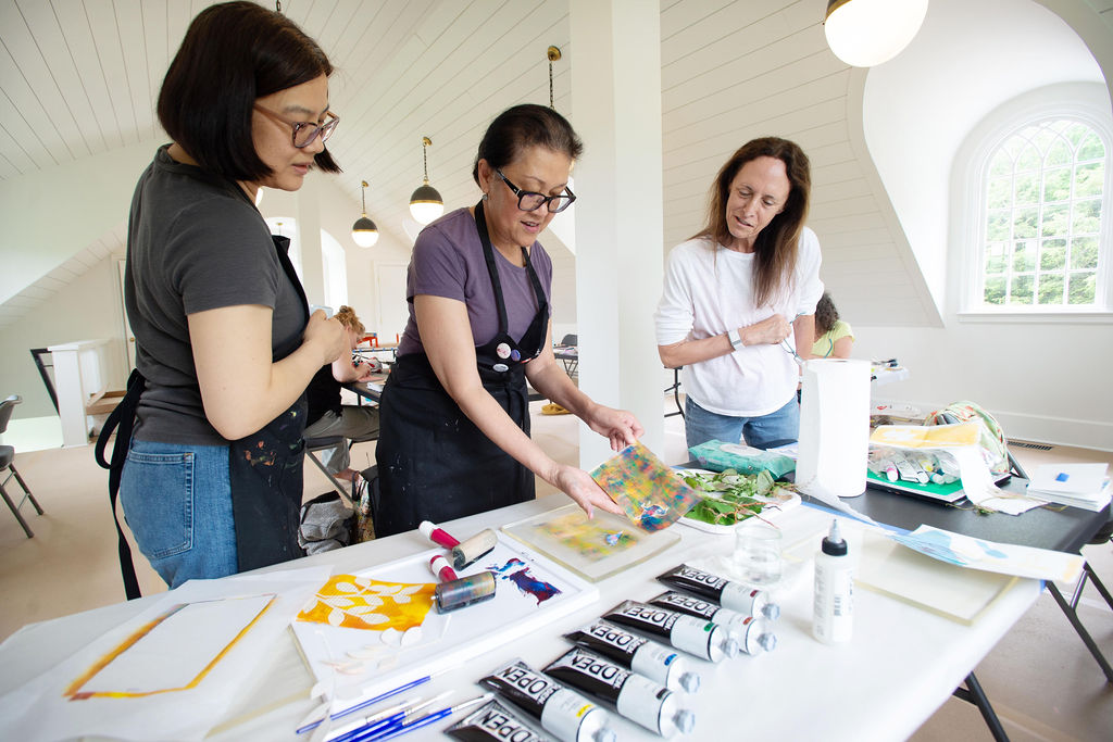 Participants at USM book arts retreat in the studio at inSitu