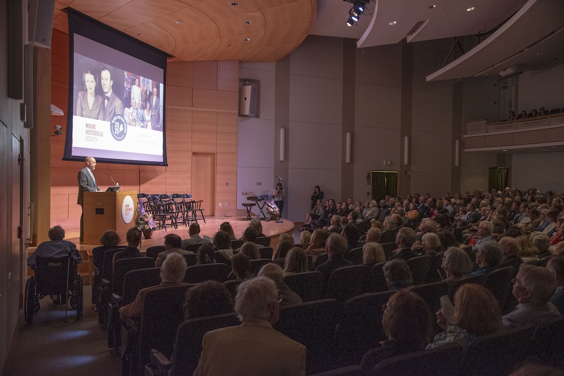 The Nelson family was collectively awarded 2025 Maine History Maker honors by the Maine Historical Society in a ceremony at Hannaford Hall.