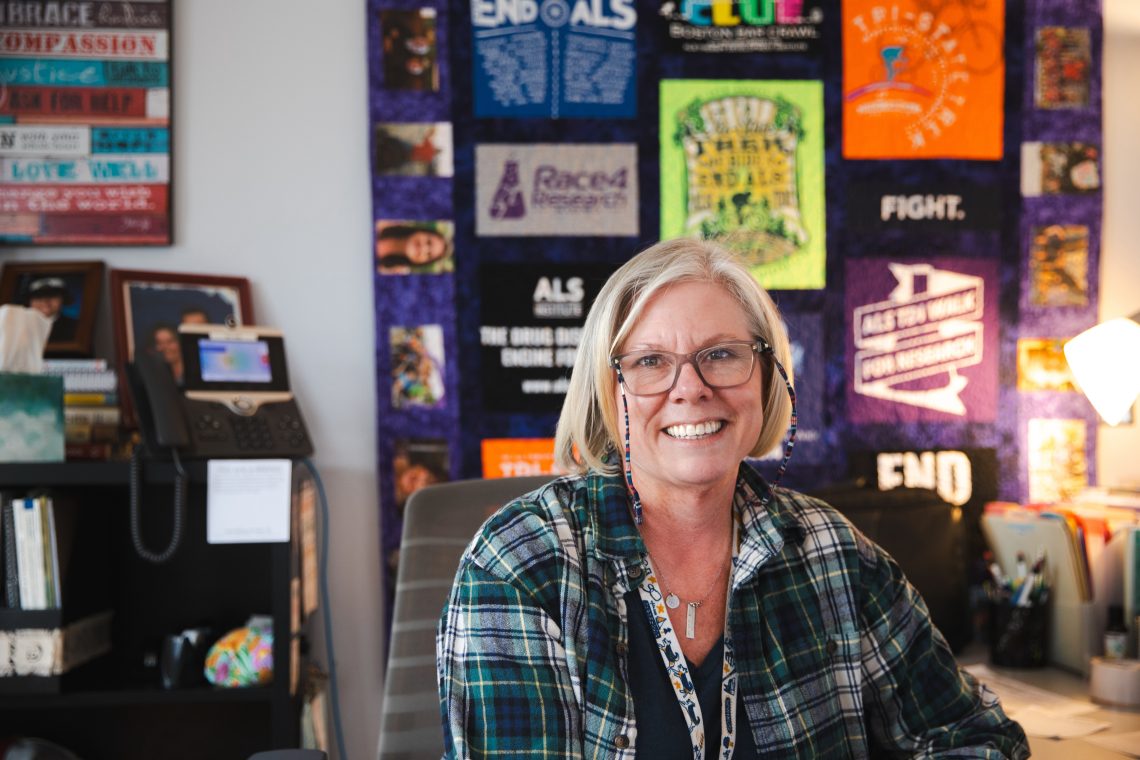 Katie Bauer sitting in her office