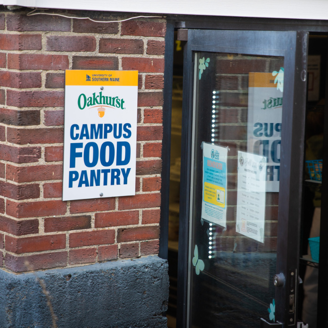 Oakhurst Food Pantry entrance on Bedford Street.
