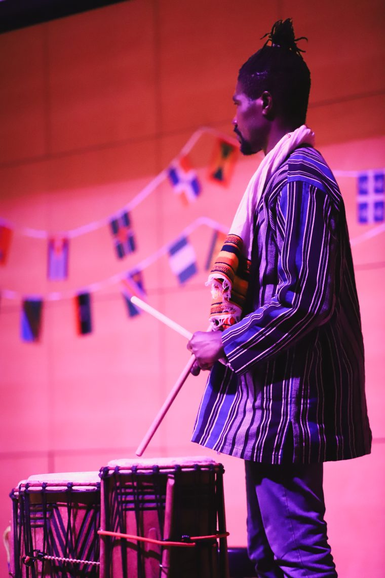 Afrochella performer plays the Djun Djun drums